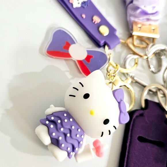Hello Kitty Sanrio Safety Keychain Set, Kid-friendly, Lightweight, Purple - Picture 3 of 5